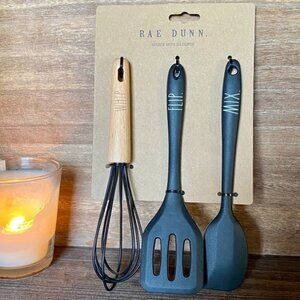 NEW - Rae Dunn - 3 piece SET - CUTE Mini Gadgets/Utensils SET - WHIP, FLIP, MIX